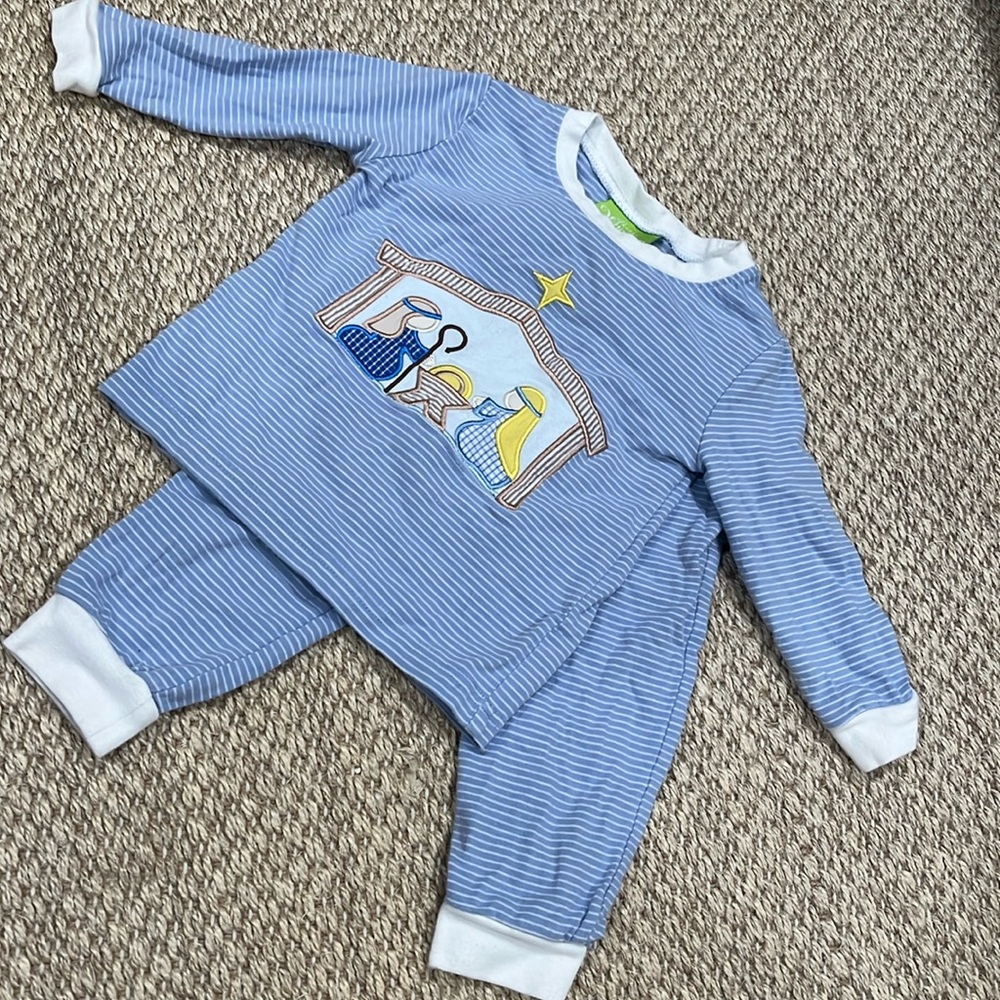Classic whimsy nativity Christmas pajamas 12 months